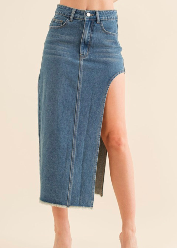 Denim Midi Skirt